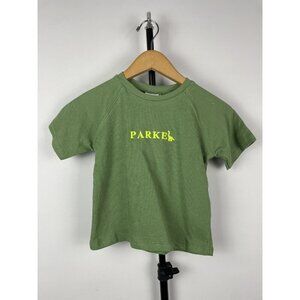 Zara Green 100% Cotton‎ Kids Short Sleeve Embroidered Parke Dino Shirt 18-24M